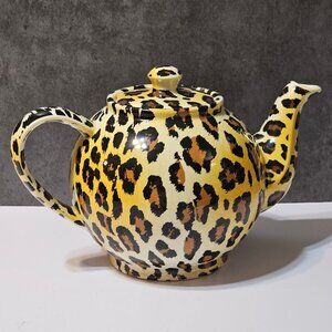 Vintage Cardew 6" Leopard Teapot Ceramic Vintage 1990s Panthera Pardus CRAZING